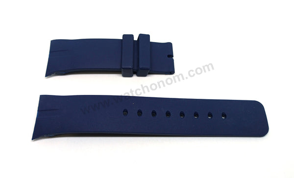 27mm Blue Rubber Silicone Replacement Watch Band Strap Compatible with Nautica N13525G , A13525G , N14665G , A14665G , N16535G , A16535G