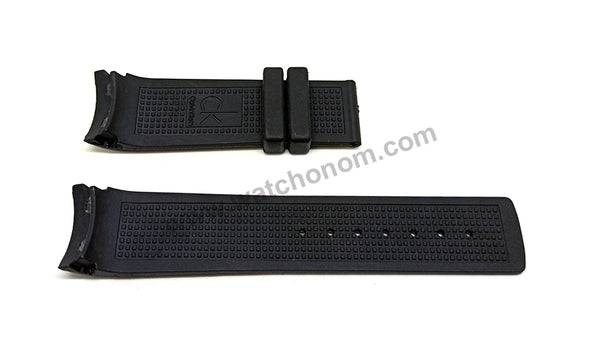 Compatible Calvin Klein CK Drive K1V27704, K1V27926, K1V27938 , K1V27102 , K1V27820 - 22mm Black Rubber Curved End Replacement Watch Band Strap