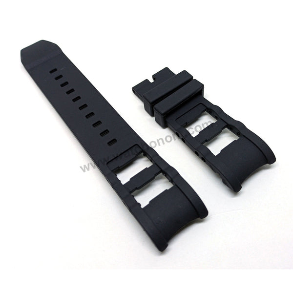 Fits/For Invicta Russian Diver 1433 1434 1435 1436 1437 1438 1439 1440 1595 1597 - 26mm Black Rubber Replacement Watch Band Strap