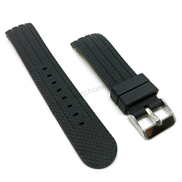 Fits/For TW Steel TW700 , TW702 , TW704 Grandeur Diver - 22mm Black Rubber Replacement Watch Band Strap Belt