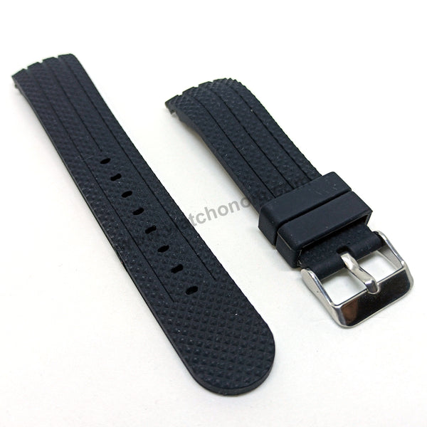 22mm Black Soft Silicone Rubber Replacement Watch Band Strap Compatible For TW Steel tw607 tw609 , tw612 , tw700 , tw702 , tw704 , tw864