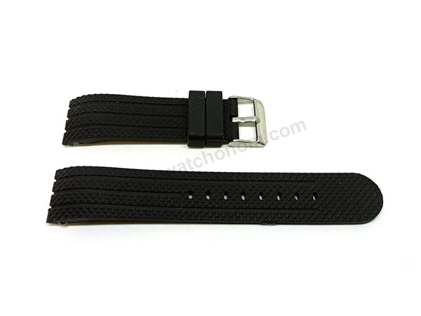 Fits/For TW Steel TW700 , TW702 , TW704 Grandeur Diver - 22mm Black Rubber Replacement Watch Band Strap Belt