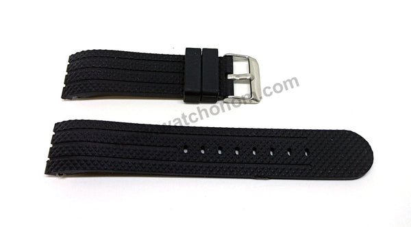 22mm Black Soft Silicone Rubber Replacement Watch Band Strap Compatible For TW Steel tw607 tw609 , tw612 , tw700 , tw702 , tw704 , tw864