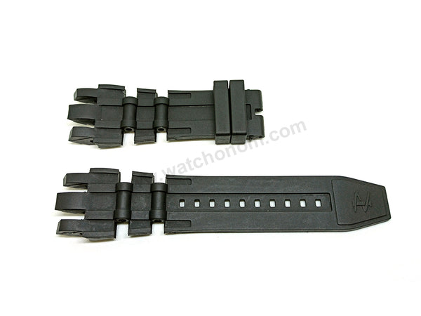 Fits/For Invicta Subuqua Reserve 16245 , 16246 , 16248 , 16252 , 16253 , 16254 , 16255 - Black Rubber Replacement Watch Band Strap Belt