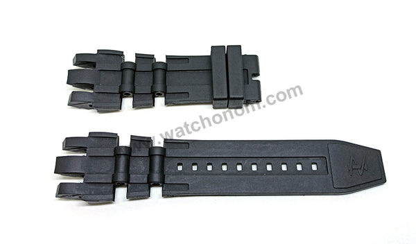 Fits/ For Invicta Reserve GMT Subuqua 1203* , 1204* , 1205* - 31mm Black Rubber Replacement Watch Band Strap
