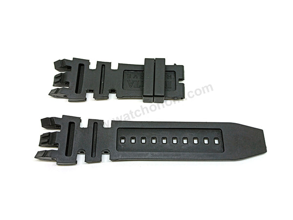 Fits/For Invicta Subuqua Reserve 16245 , 16246 , 16248 , 16252 , 16253 , 16254 , 16255 - Black Rubber Replacement Watch Band Strap Belt
