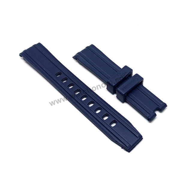 Compatible for Omega Seamaster 300m 600m - 20mm Navy Blue Rubber Curved end Replacement Watch Band Strap