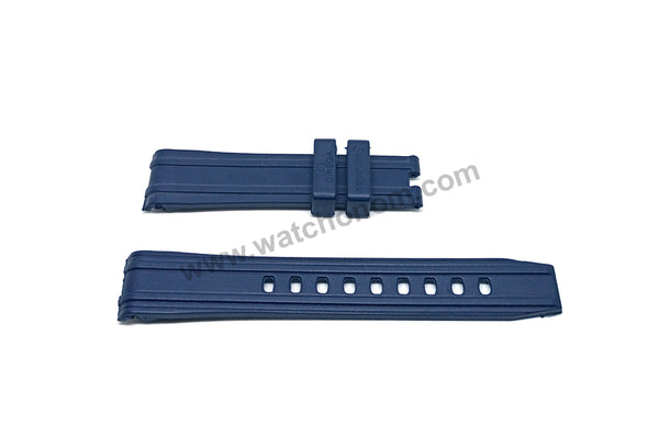 Compatible for Omega Seamaster 300m 600m - 20mm Navy Blue Rubber Curved end Replacement Watch Band Strap