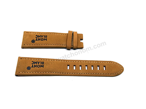 Fits/For MontBlanc FlyBack - 22mm Light Brown Tan Replacement Suede Nucuk Leather Watch Band Strap
