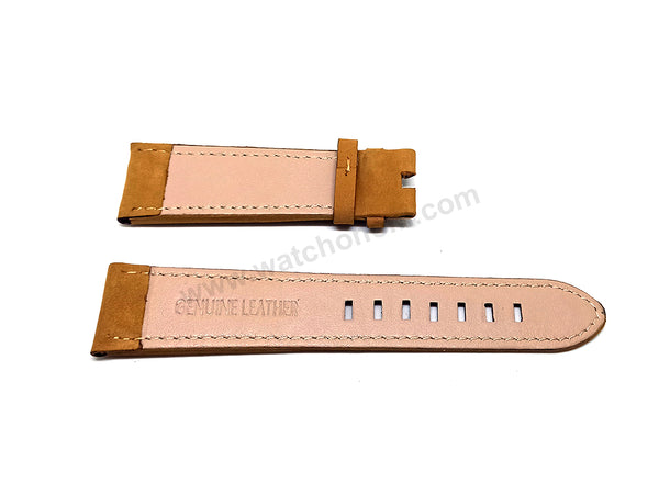 Fits/For MontBlanc FlyBack - 22mm Light Brown Tan Replacement Suede Nucuk Leather Watch Band Strap