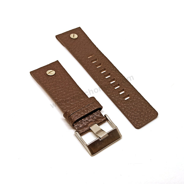Fits/For Diesel DZ1130 , DZ1197 Digital Tiptronic - 26mm Brown Genuine Leather Rivet Replacement Watch Strap Band Belt
