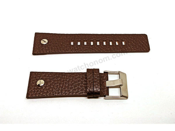 Fits/For Diesel DZ1130 , DZ1197 Digital Tiptronic - 26mm Brown Genuine Leather Rivet Replacement Watch Strap Band Belt