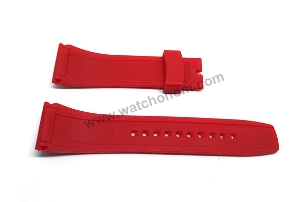 26mm Quality Red Rubber Watch Band Strap Compatible For Seiko Velatura