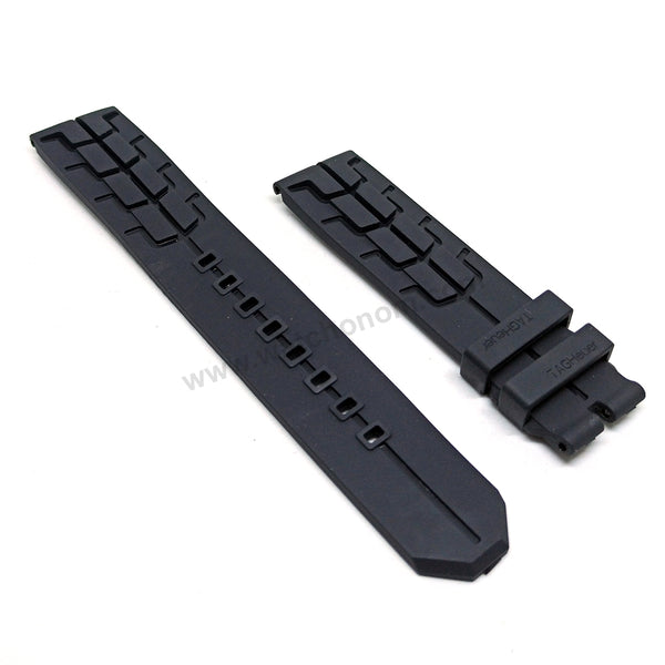 22mm Black Rubber/Silicone with Black Line Replacement Watch Strap Band Fits with Tag Heuer Formula 1 Senna