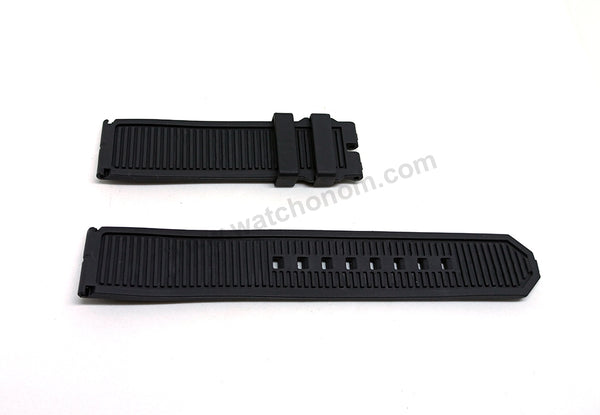 22mm Black Rubber/Silicone with Black Line Replacement Watch Strap Band Fits with Tag Heuer Formula 1 Senna