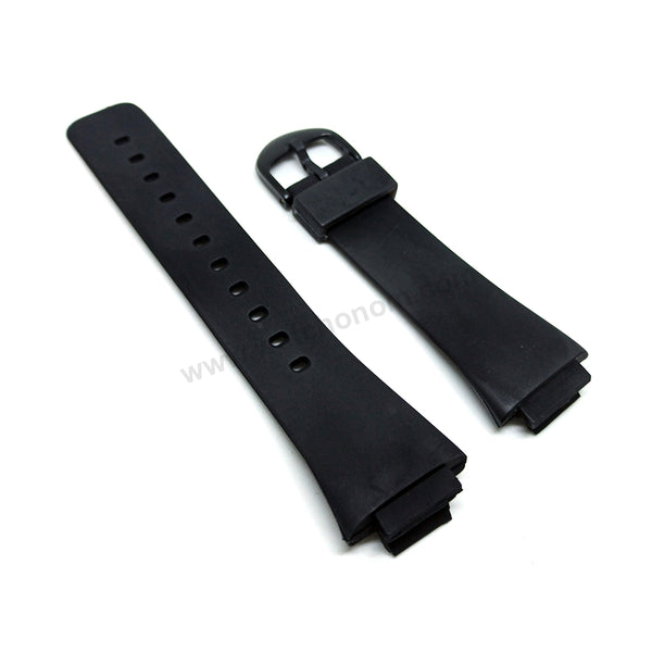 Fits/For Casio AW-36 - Black Rubber Replacement Watch Band Strap