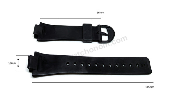 Fits/For Casio AW-36 - Black Rubber Replacement Watch Band Strap