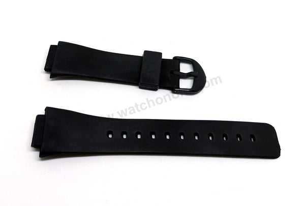 Fits/For Casio AW-36 - Black Rubber Replacement Watch Band Strap