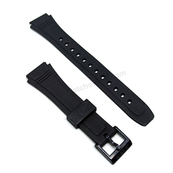 Fits/For Casio Data Bank DB-36 , DB-360 Black Rubber 18mm Replacement Watch Band Strap Belt