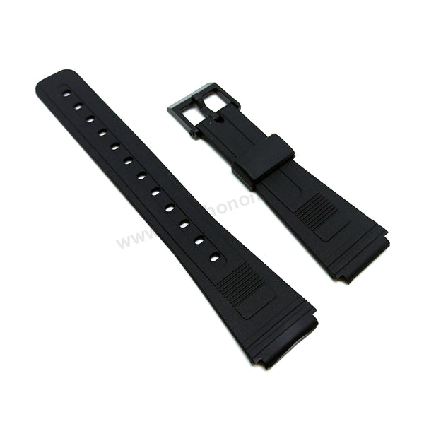 Fits/For Casio Data Bank FB-52W , FB-52WMKD , FB-52WTN , AQ-45 , AQ-46 - 19mm Black Rubber Replacement Watch Band Strap Belt