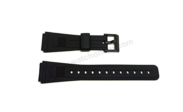 Fits/For Casio TM-100 FM Transmitter - **mm Black Rubber Replacement Watch Band Strap Belt