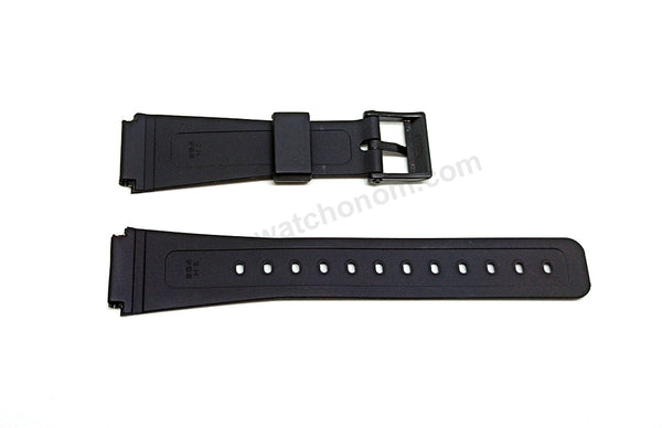 Fits/For Casio Data Bank FB-52W , FB-52WMKD , FB-52WTN , AQ-45 , AQ-46 - 19mm Black Rubber Replacement Watch Band Strap Belt