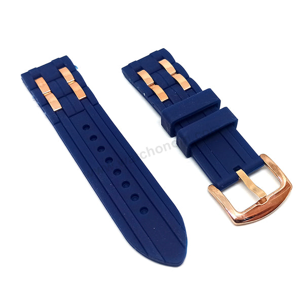 Fits/For Guess Oasis W0366G4 , W0366G2 - 23.5mm Blue Rubber Silicone Replacement Watch Band Strap Belt