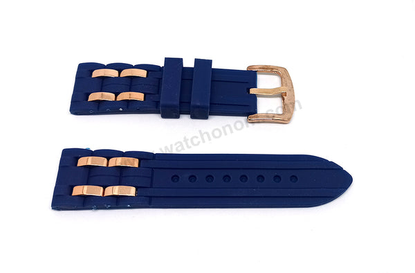 Fits/For Guess Oasis W0366G4 , W0366G2 - 23.5mm Blue Rubber Silicone Replacement Watch Band Strap Belt