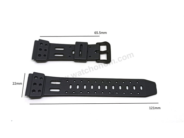 Original Casio SDB-600 , SDB-610 Lap Memoery 10 Watch Band Strap Belt 22mm Black Rubber NOS