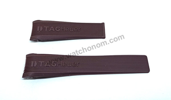 Tag Heuer SLS Mercedes - 24mm Brown Rubber Watch Band Strap