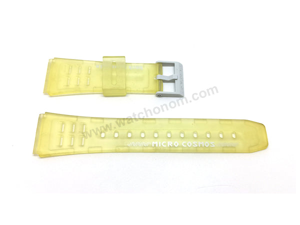 NOS Genuine Casio Micro Cosmos DBC-63MC-9T Telememo 50 - Transparent Light Green Rubber Watch Band Strap Belt - Case Bezel Set