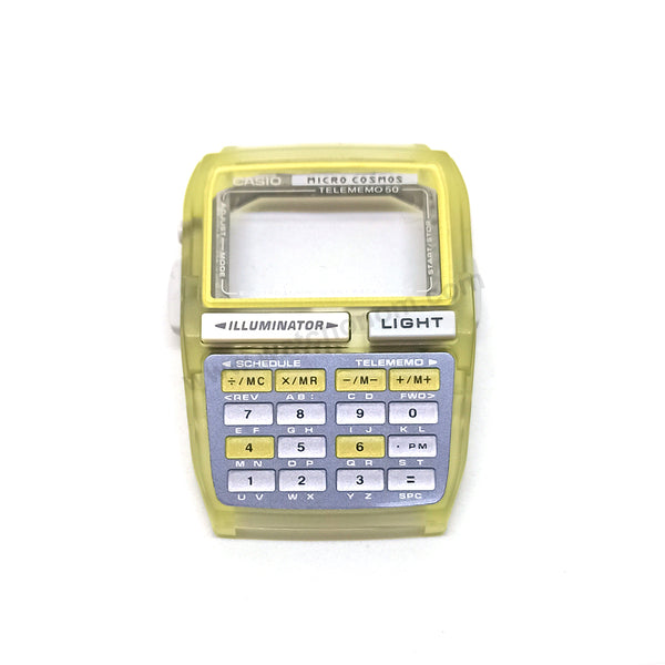 NOS Genuine Casio Micro Cosmos DBC-63MC-9T Telememo 50 - Transparent Light Green Rubber Watch Band Strap Belt - Case Bezel Set