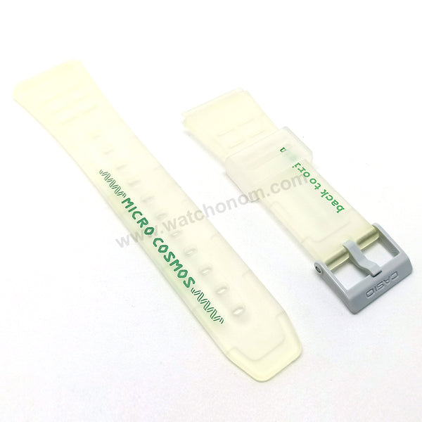 NOS Genuine Casio Micro Cosmos DBC-63MC Gray-Green Rubber Watch Band Strap - Case Bezel Set