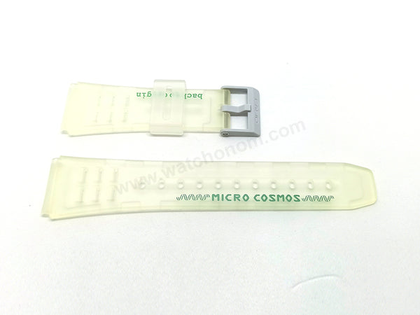 NOS Genuine Casio Micro Cosmos DBC-63MC Gray-Green Rubber Watch Band Strap - Case Bezel Set
