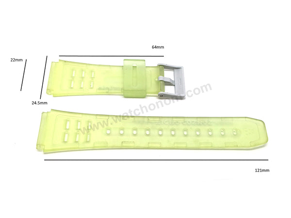 NOS Genuine Casio Micro Cosmos DBC-63MC Green Rubber Watch Band Strap - Case Bezel Set