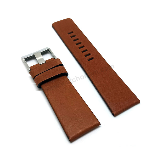 Fits/For Diesel DZ1617 , DZ1666 , DZ1668 , DZ1925 Master Chief - 27mm Light Brown Genuine Leather Replacement Watch Strap Band Belt
