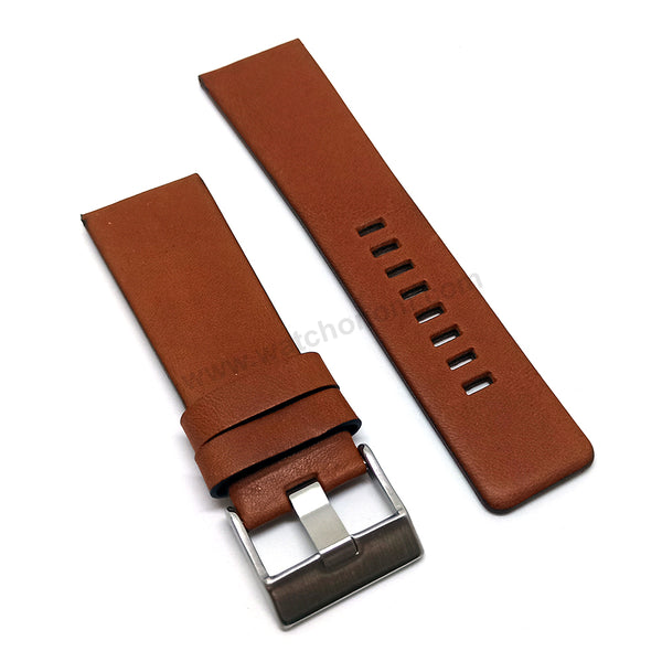 Fits/For Diesel DZ1617 , DZ1666 , DZ1668 , DZ1925 Master Chief - 27mm Light Brown Genuine Leather Replacement Watch Strap Band Belt