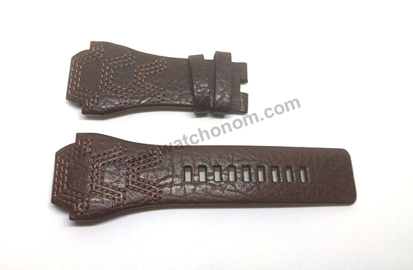 Compatible. Diesel DZ1267 , DZ1268 - 24mm Brown Genuine Leather Watch Strap Band
