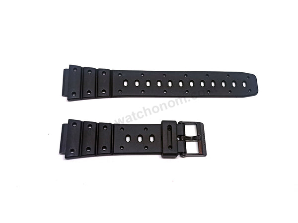 Original Casio TS-100 , SDB-500W , SDB-500WX - Watch Band Strap 17mm Black Rubber NOS