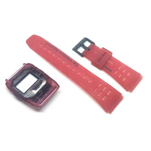 NOS Genuine Casio Dino Zone - The Dinosaur Society DBC-63 Red Rubber Watch Band Strap - Case Bezel Caja SET