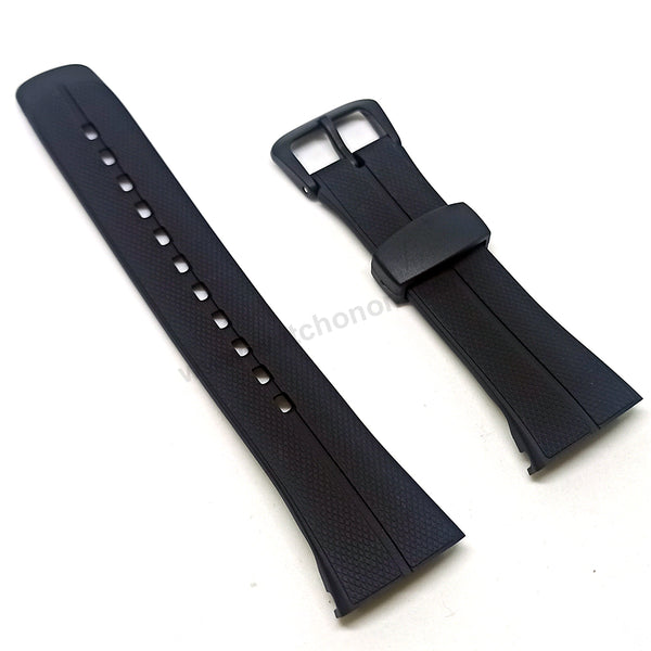 Original Casio WVA-106HJ , WVA-106HU , WVA-106HE , WVA-106HA - Watch Band Strap Belt 24mm Black Rubber NOS - Rare