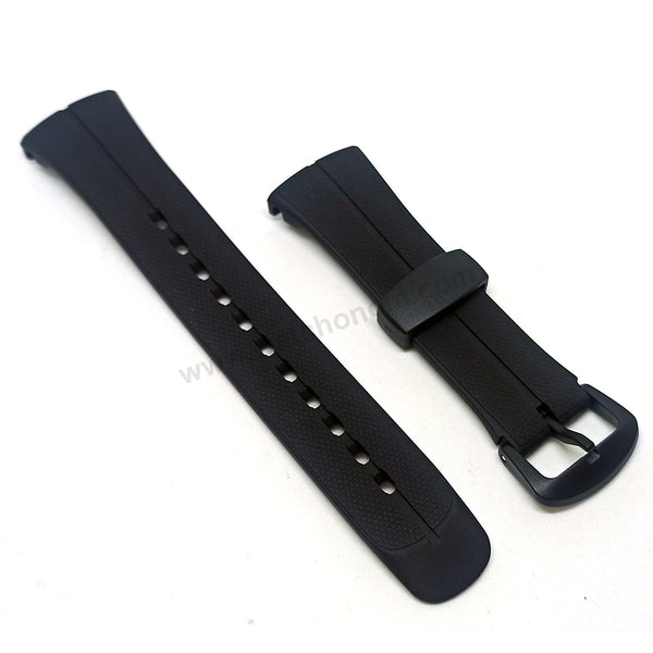 Original Casio WVA-106HJ , WVA-106HU , WVA-106HE , WVA-106HA - Watch Band Strap Belt 24mm Black Rubber NOS - Rare