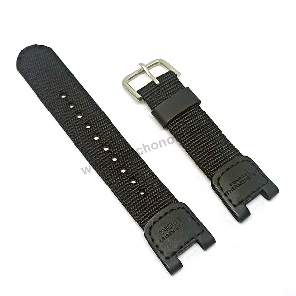 Fits/For Casio SGW-200B Outgear - Black Nylon Textile Knit Replacement Watch Band / Strap Belt