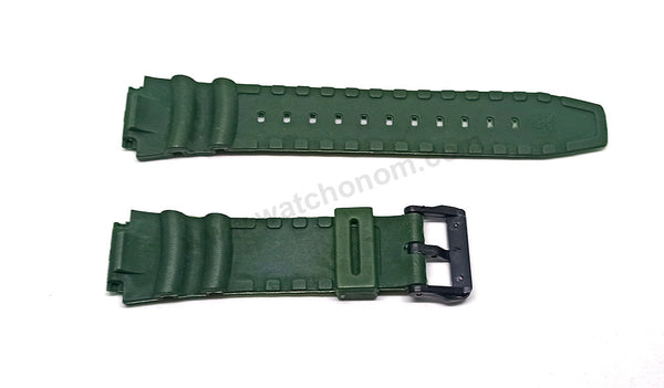 Fits/For Casio AE-1000-3AVDF - Green Rubber Replacement Watch Band Strap Belt