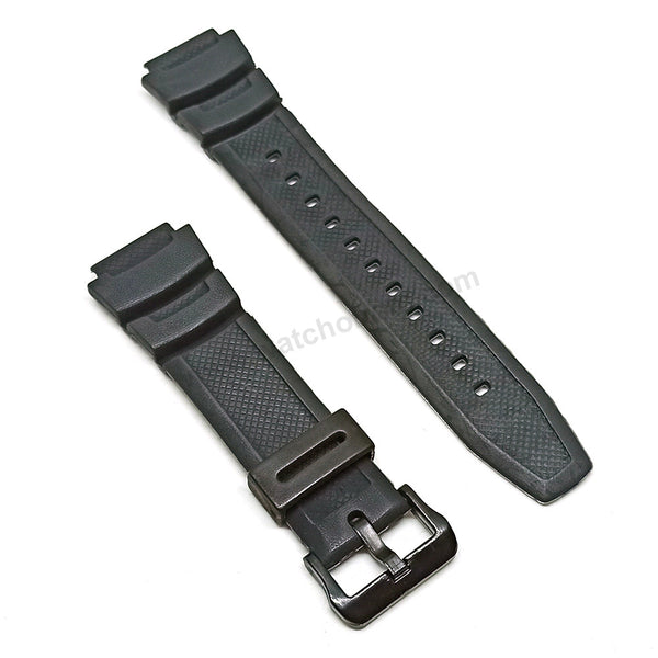 Fits/For Casio AE-1000 , AE-1100 - Black Rubber Replacement Watch Band Strap Belt
