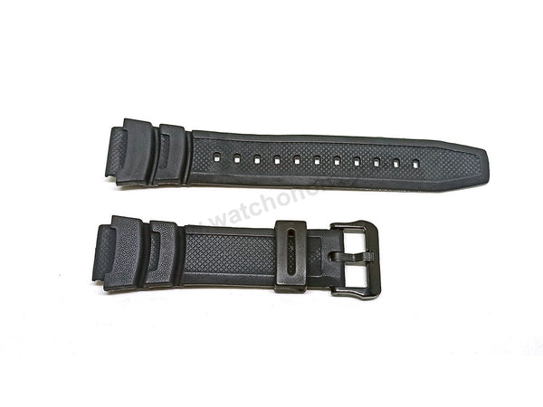 Fits/For Casio AE-1000 , AE-1100 - Black Rubber Replacement Watch Band Strap Belt