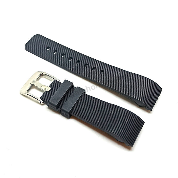 20mm Black Rubber / Silicone Replacement Watch Strap Band Fits with Cartier Santos