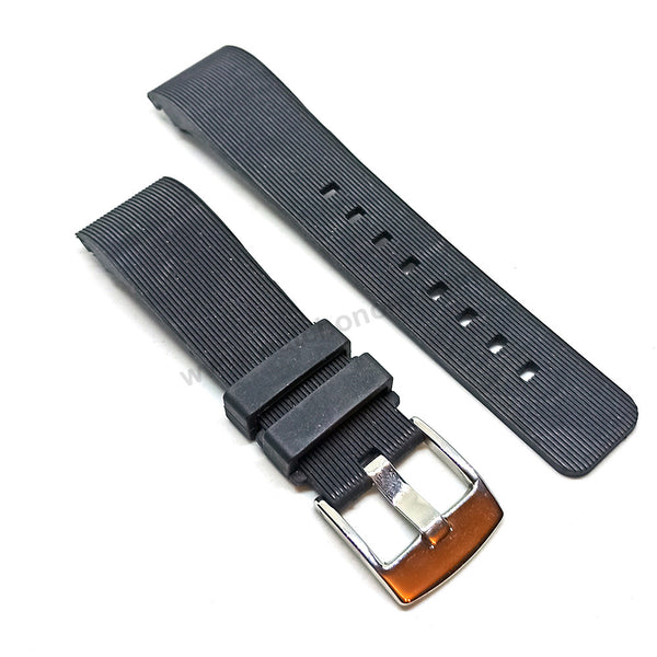 20mm Black Rubber / Silicone Replacement Watch Strap Band Fits with Cartier Santos