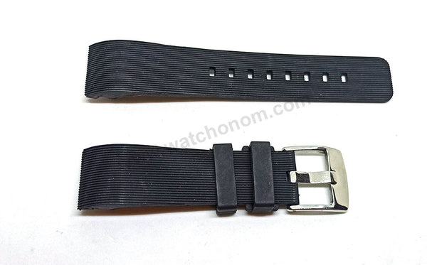 20mm Black Rubber / Silicone Replacement Watch Strap Band Fits with Cartier Santos