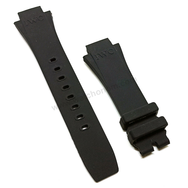 Fits/for IWC Aquatimer IW354807 , IW353804 - 16mm Black Rubber Replacement Watch Band Strap Belt